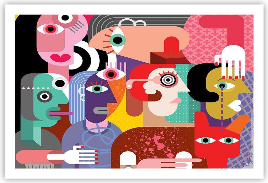 Poster - Poster ohne Rahmen - Abstraktion modern - 91,5x61 cm - Wand Bild - Wanddeko - Wandbilder - Kunstposter - Wandposter - Bilder - Kunstdruck ...