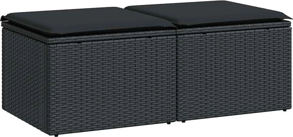 Offerta Set 2 Divani Giardino vidaXL Polirattan Nero: Prezzo Top