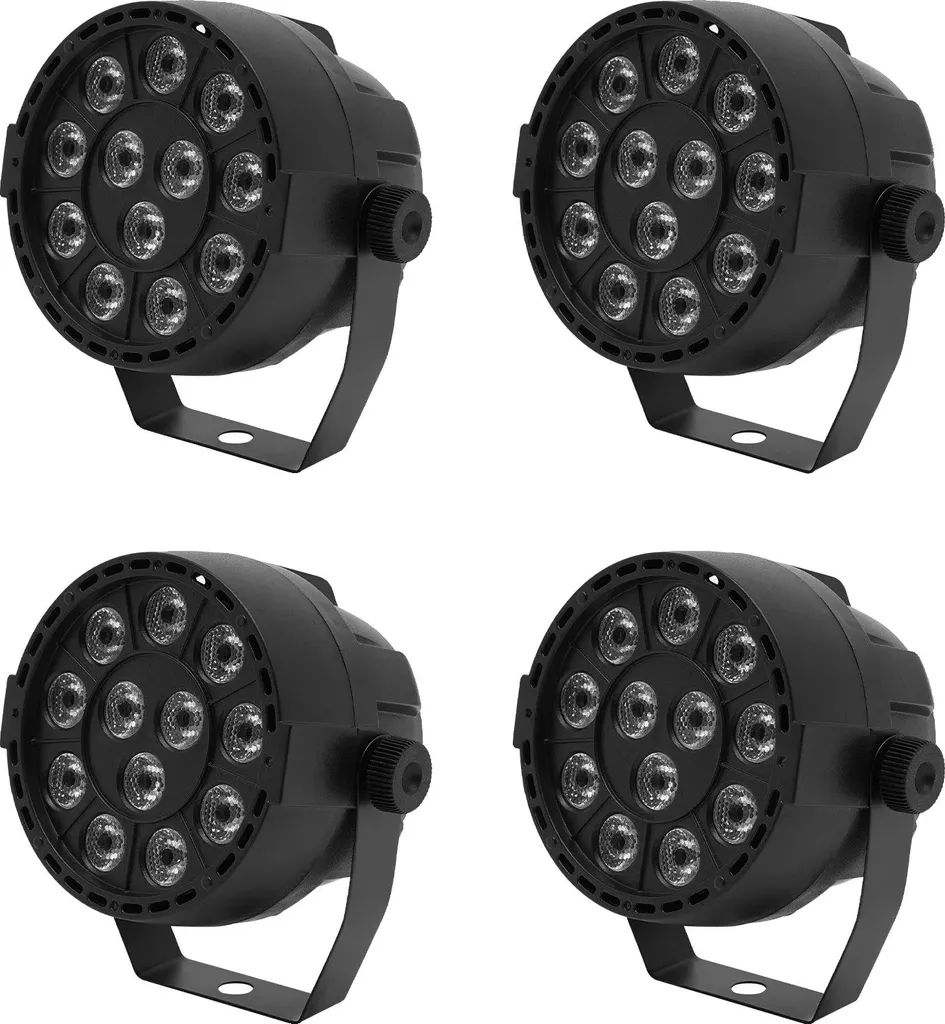 Projecteur Lumière PAR LED RGBW Noir avec Plusieurs Modes de Contrôle