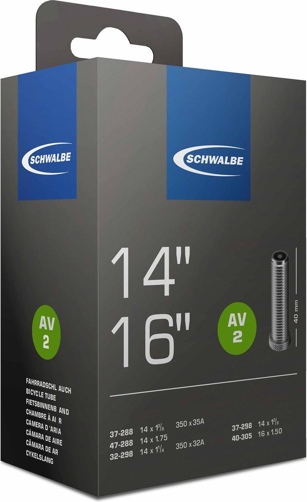 Camera d'aria Schwalbe AV 2 14x1 3/8-1,75" 32/47-288/305 AV Immagine del prodotto 