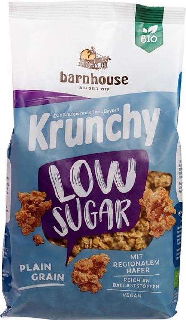 Barnhouse Muesli Plain Grain Low Supar Krunchy (375 gr) Productafbeelding 