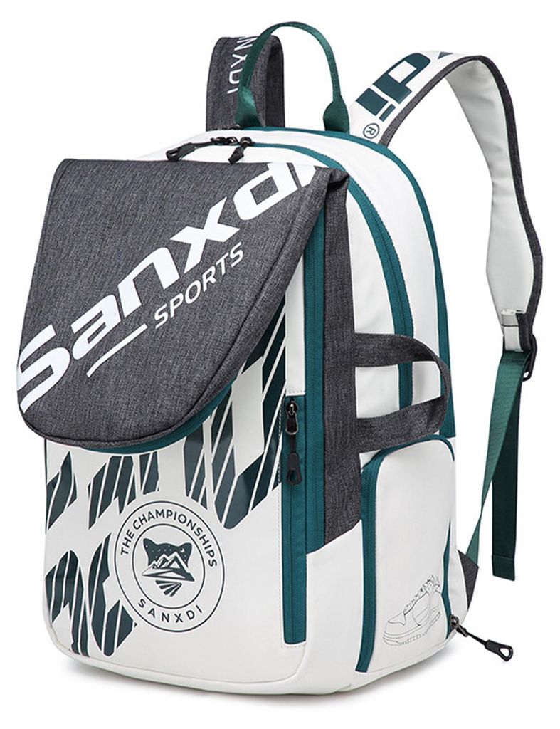 Badminton-Rucksack: Tennisrucksack für 3 Schläger mit Schuhfach, faltbarem Schlägerhalter, mehreren Fächern – leichte, spritzwassergeschützt...