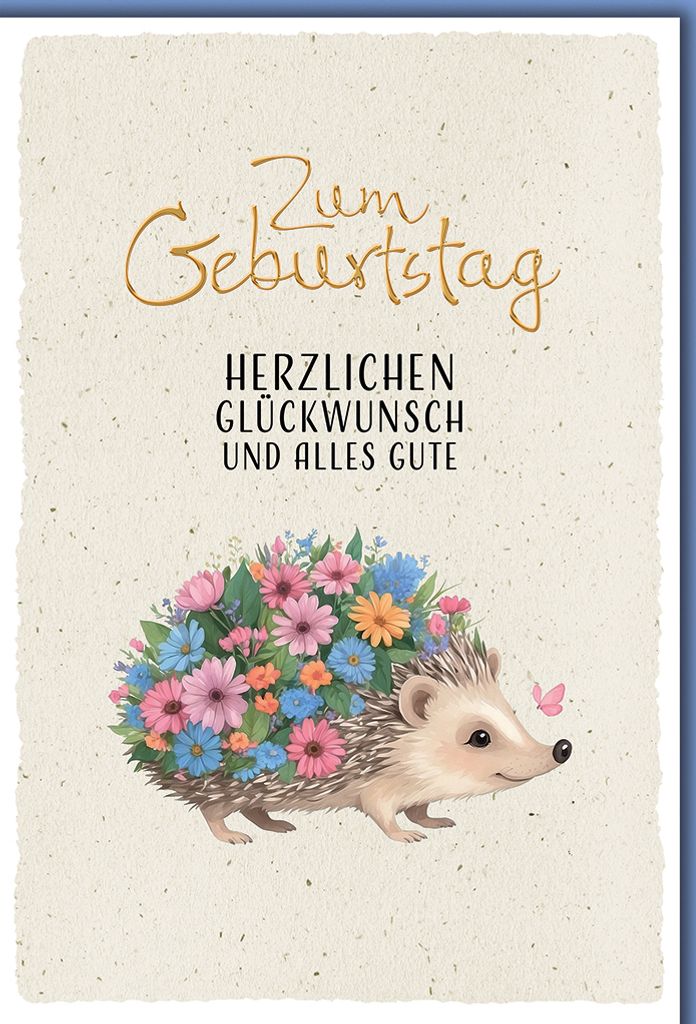 Geburtstag Blumenigel herzlichen Glückwunsch Glückwunschkarte mit Umschlag