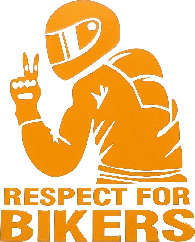 Reflektierender Stoßstangenaufkleber Reflektierendes orangefarbenes Quadrat Respekt für Biker-Muster Reflektierender Autoaufkleber Personalisiert...