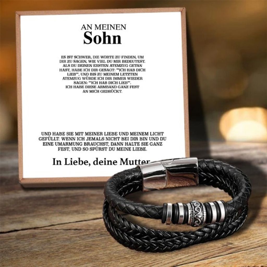 An meinen Sohn - LEDERARMBAND FÜR MÄNNER - mit Geschenk Box Produktbild 4