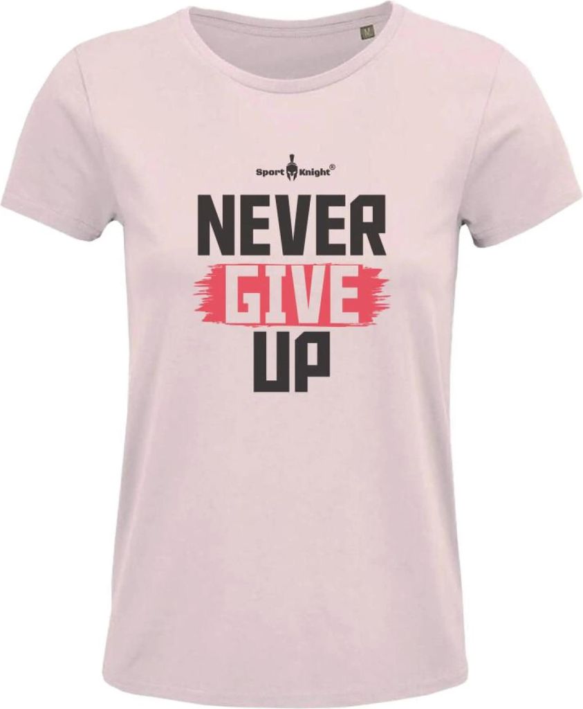 Sport-Knight Damen Fitness T-Shirt "Never Give Up" Organisch Classic