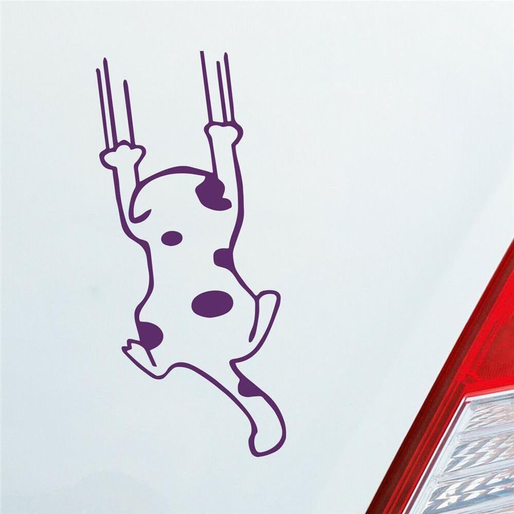 Auto Aufkleber Katze Cat Animal Tier Tuning Kratzen 6x12 cm Lila Sticker Heckscheibenaufkleber