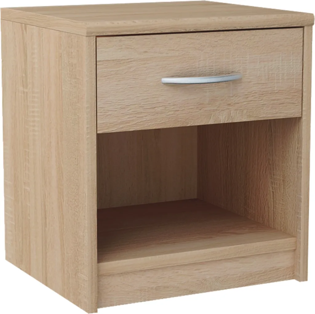 Commode 1 tiroir sonoma de 39 cm avec surface mate et bords arrondis - 3