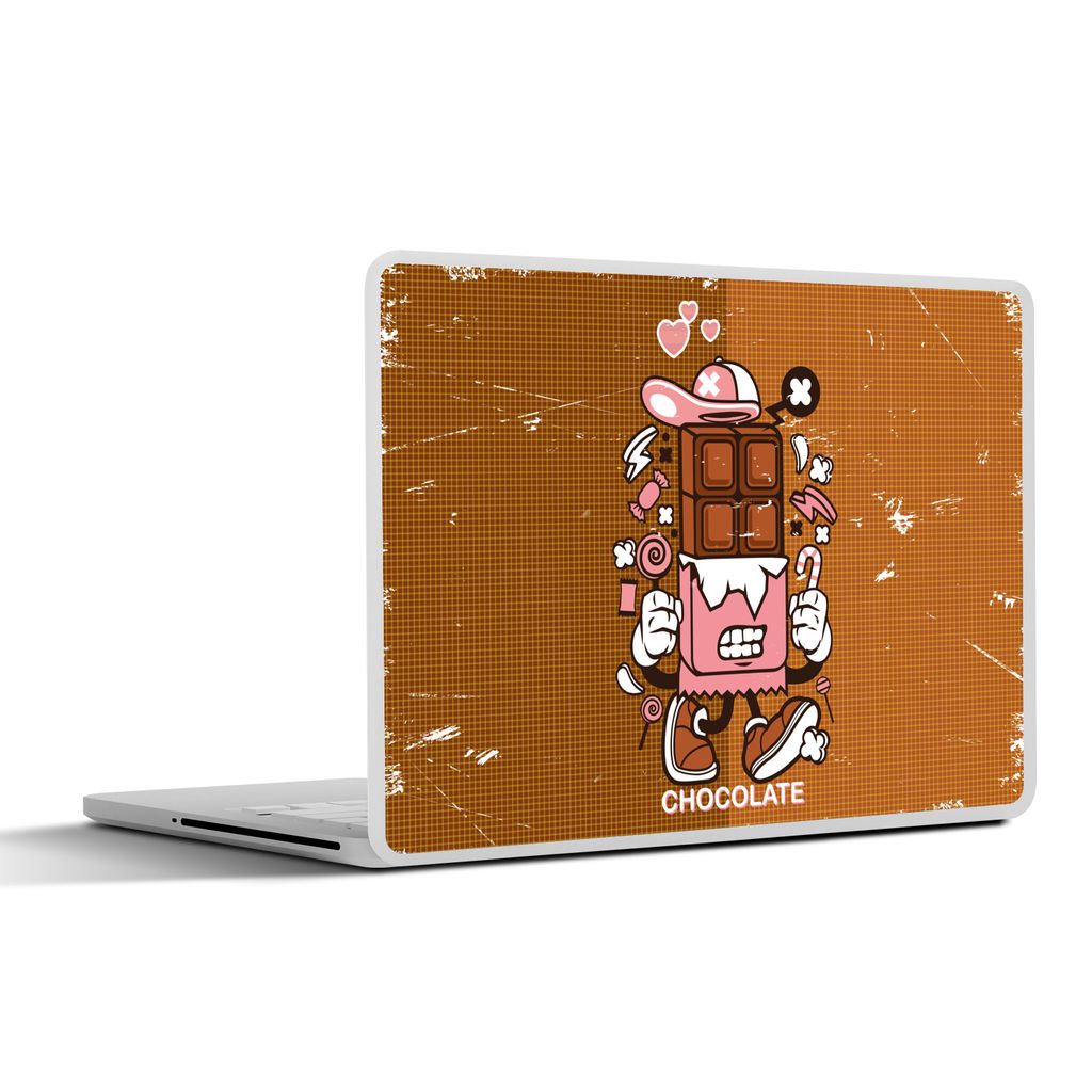 MuchoWow Laptop Aufkleber Sticker Cover Schokolade - Retro - Verpackung 25x18 cm - Laptop-Deko