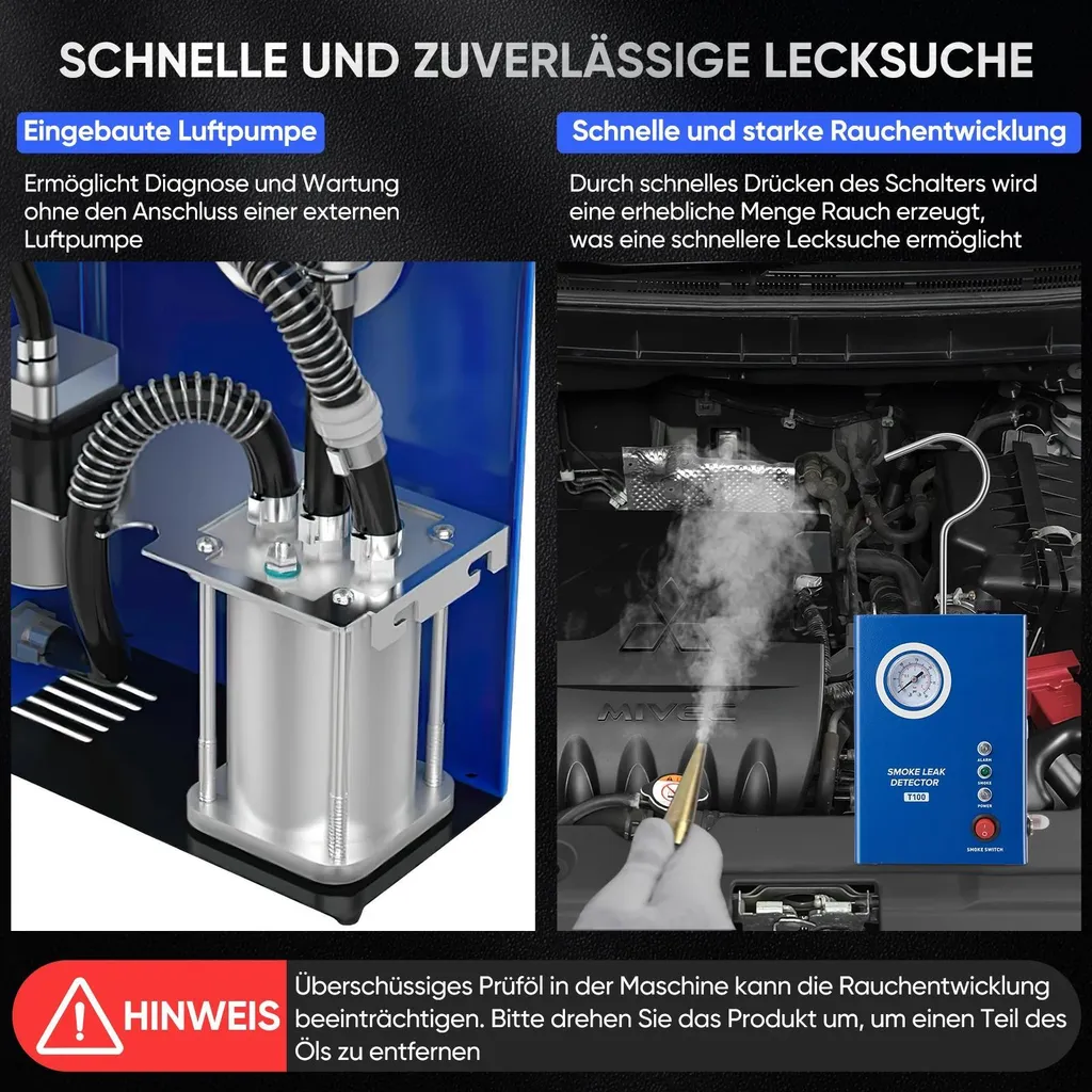 Machine à fumée de diagnostic pour test de fuite sous vide auto 12V
