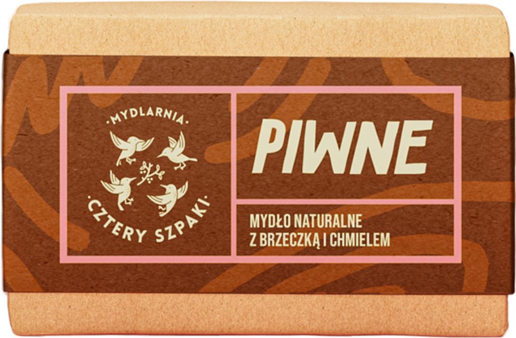 Mydlarnia Cztery Szpaki Naturalne mydło w kostce Piwne, 110 g