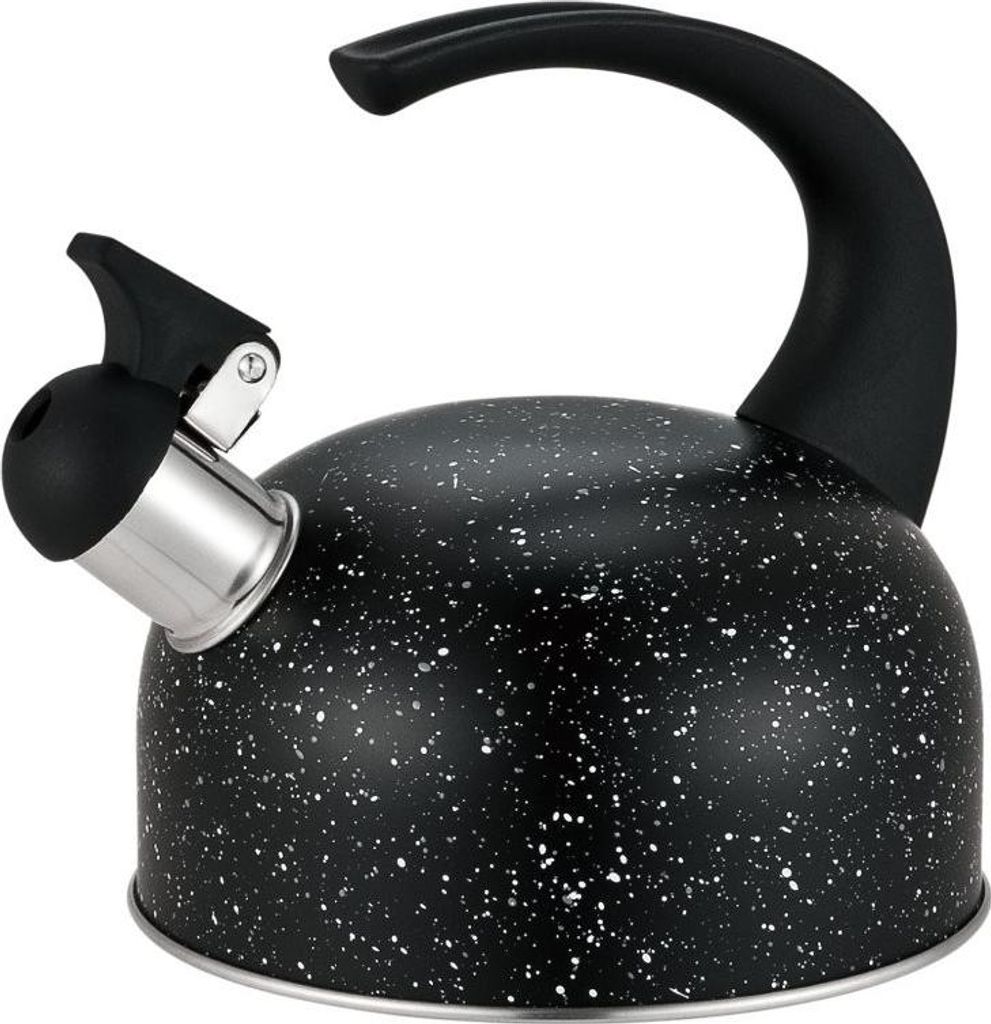 FlötenkesselWasserkocher, Flötenkessel, Edelstahl mit Pfeife Ben 1,4 l Schwarzer Marmor