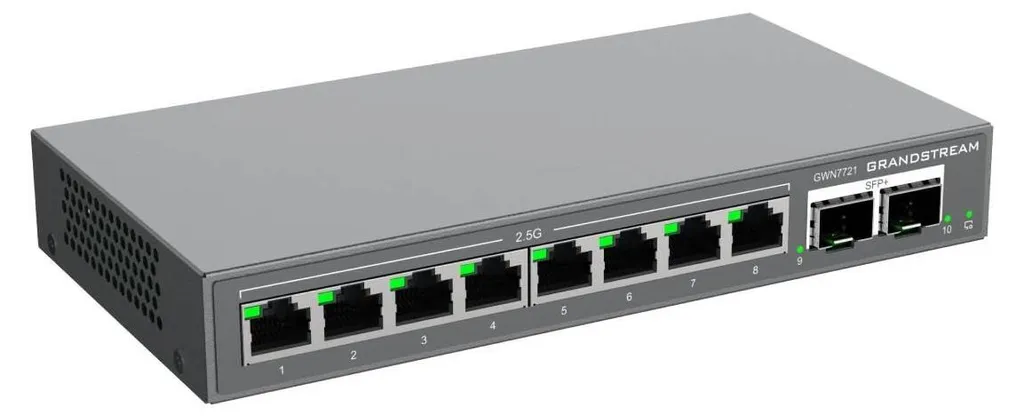 Switch Grandstream GWN7721 8 Ports 2.5G et 2 Ports SFP+ 10G Multi-Gigabit