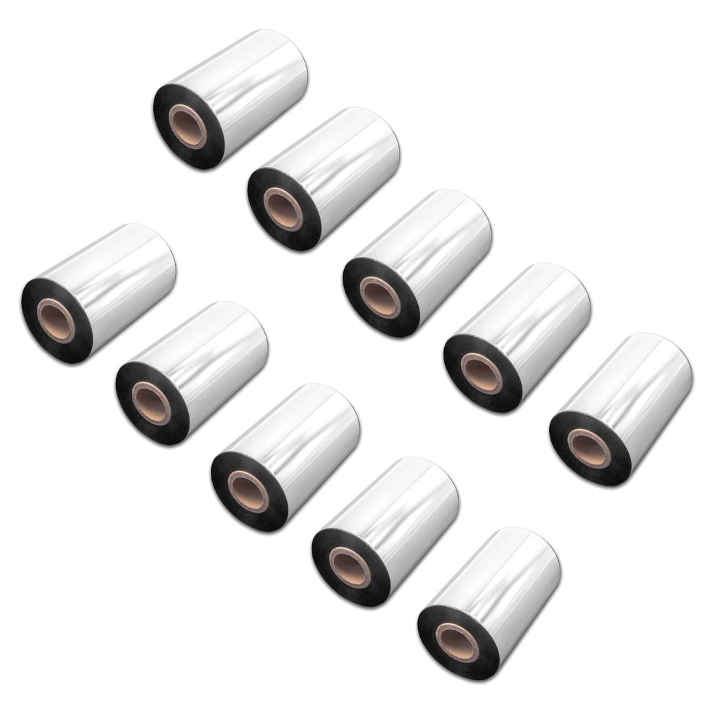vhbw 10x Thermotransfer-Band kompatibel mit Bixolon Samsung SLP-T403, SLP-T400 Drucker Etikettendrucker, Wischfest, 100 mm x 300 m, Wachs Harz Schwarz