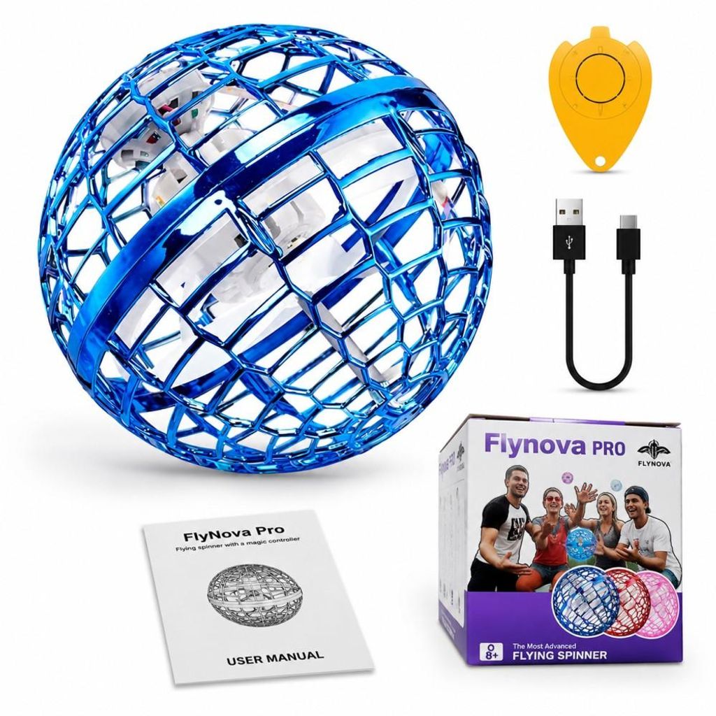 Wiztex Flynova LED: Palla volante blu con telecomando – Immagine del prodotto 