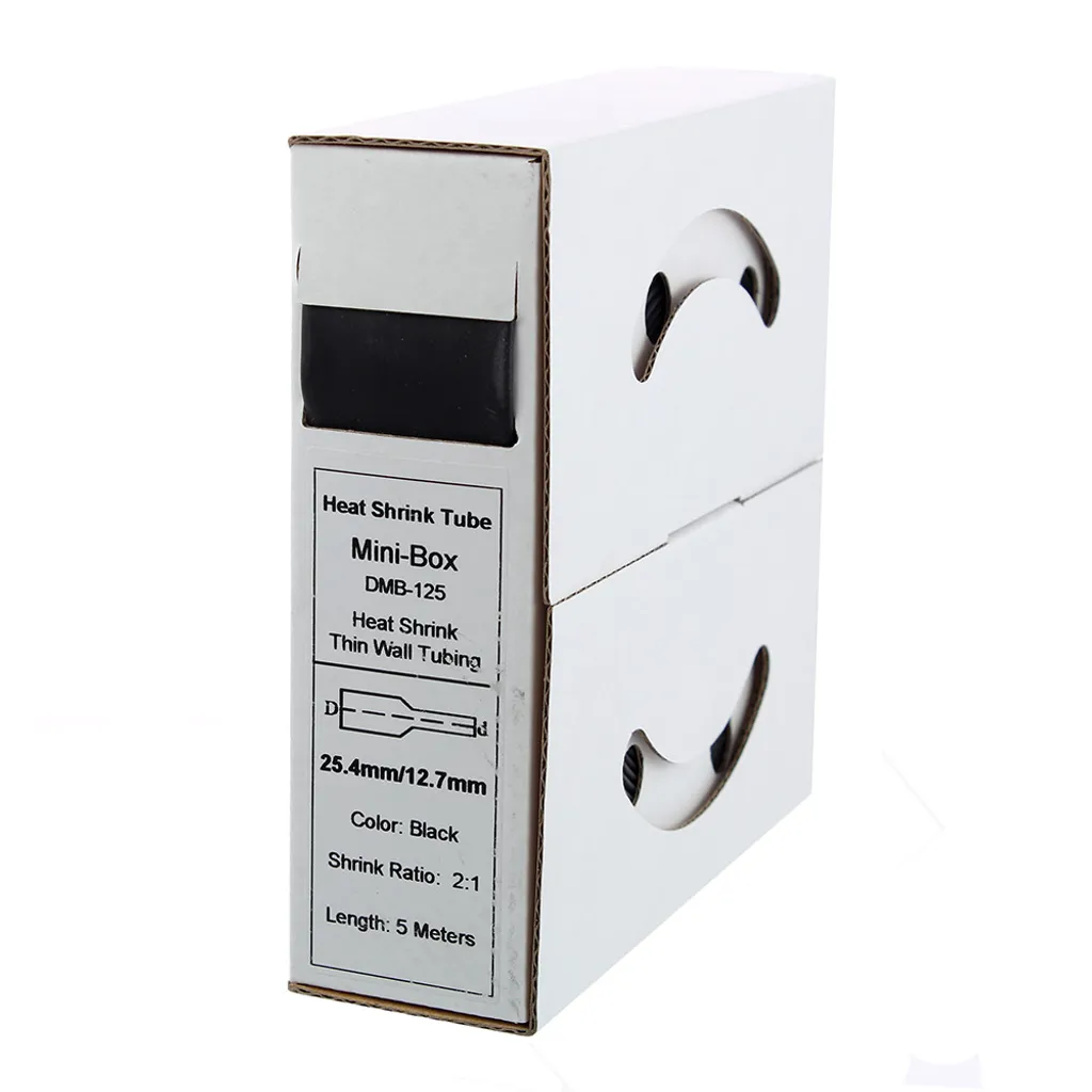 Tube thermorétractable noir 25,4mm gaine de protection élec 5m