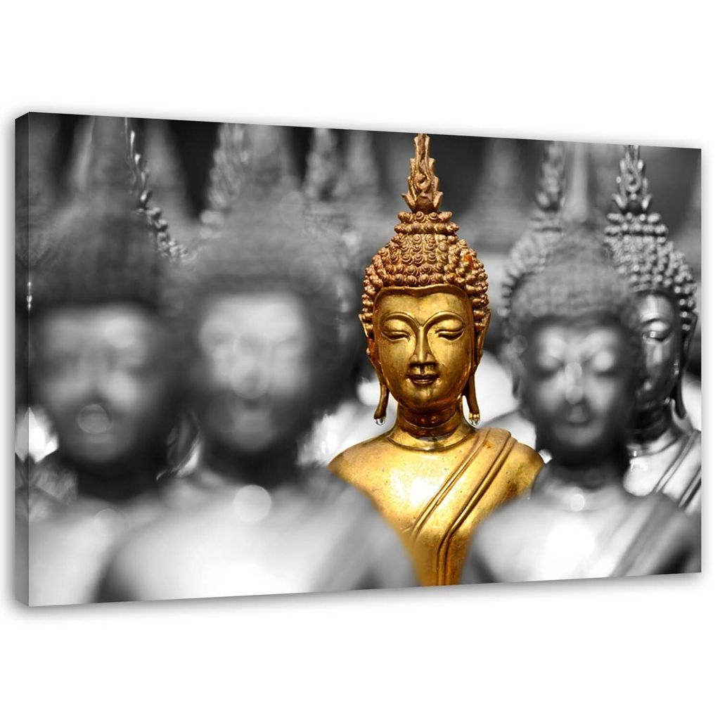 Leinwandbild goldener buddha im zen-spa 60x40 cm Feeby gold wandbild bereit zum aufhängen