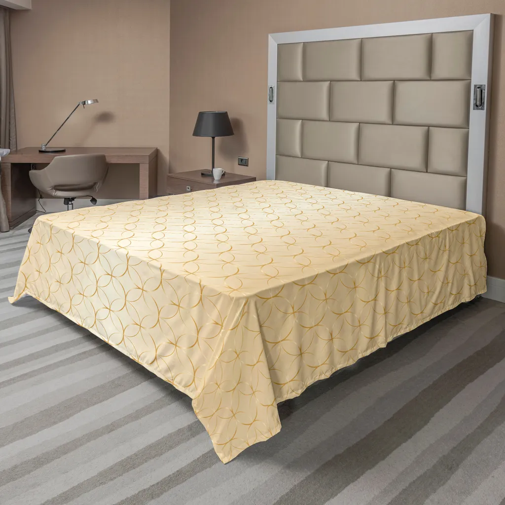 Lenzuolo ABAKUHAUS Beige Geometrico 275x260 - Morbidezza Premium - 1