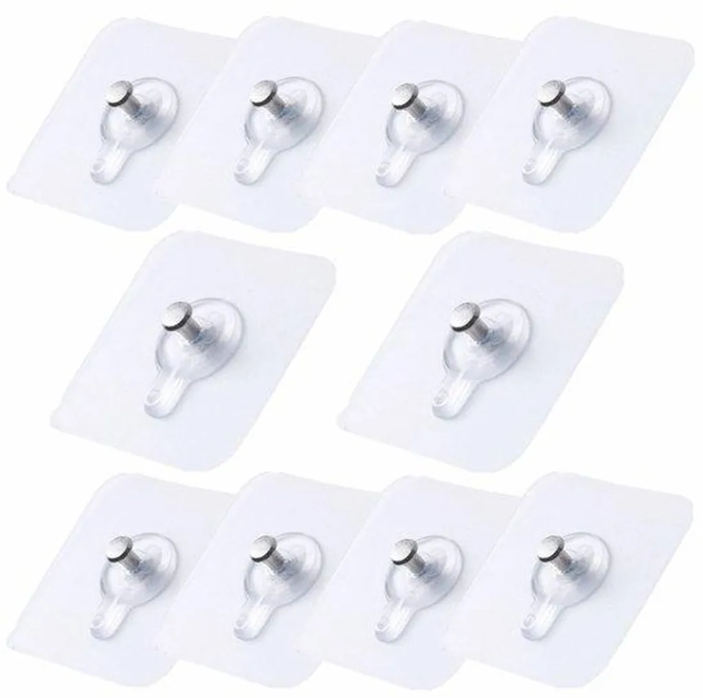 Lot de 10 crochets pour tableaux autocollants invisibles sans perçage