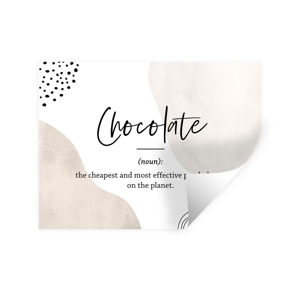 MuchoWow Wandtattoo Wandsticker Wandaufkleber Sprichwörter - Schokolade - Zitate - Wörterbuch - Definition Schokolade 80x60 cm Selbstklebend un...
