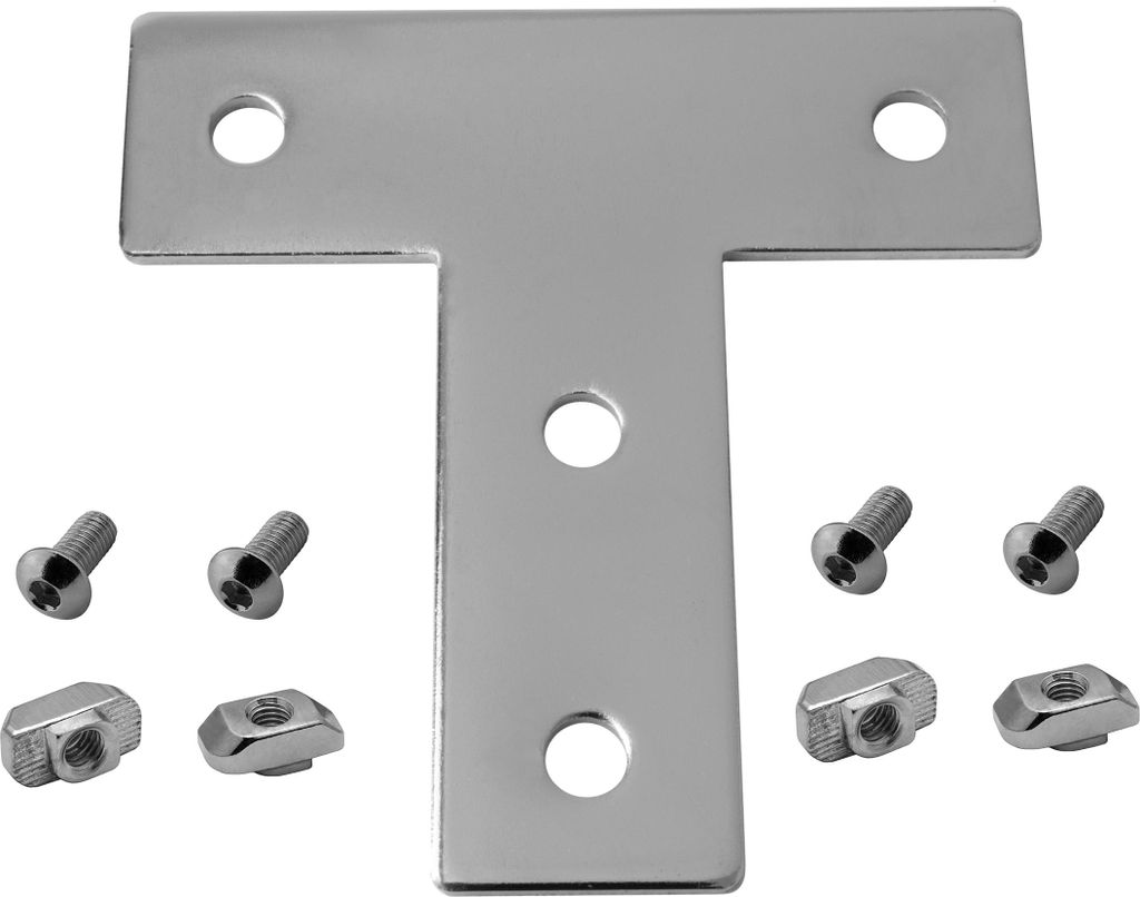 Verbinderplatte - T - 85x85mm Aussen Flachverbinder 30x30 Aluprofil - 4 Stück
