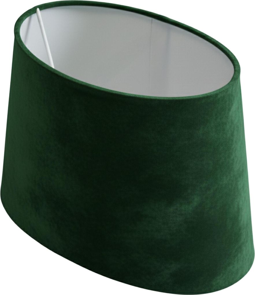Lampenschirm Samtoptik | Grün | Oval | H17 x B19 X L 26 | Produktbild 