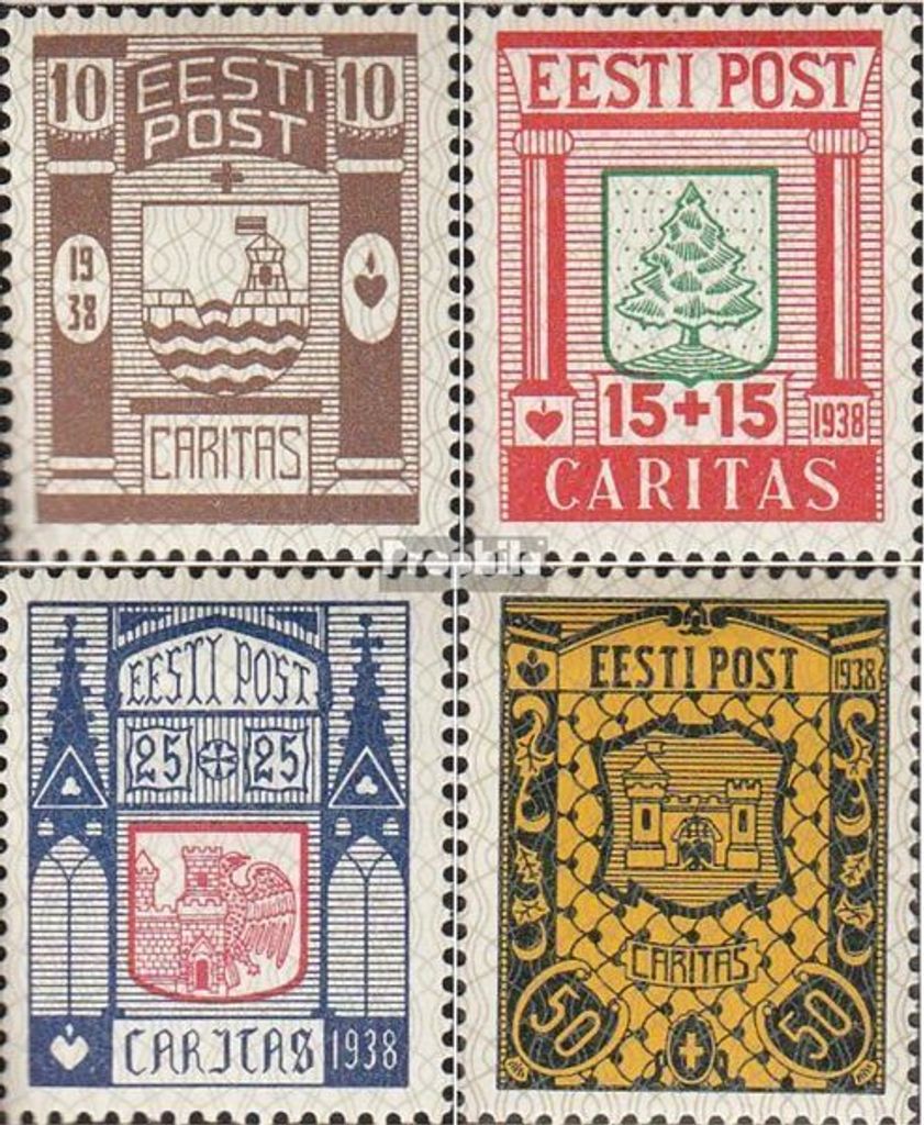 Briefmarken Estland 1938 Mi 131-134 (kompl.Ausg.) postfrisch Stadtwappen