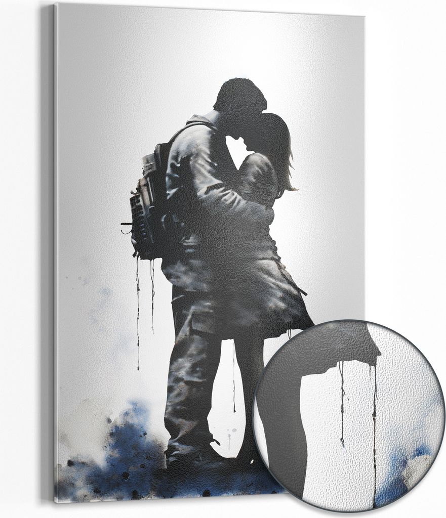 DEQOART Magnettafel Metall 60x90 cm 'Umarmung im Dunst' Whiteboard Pinnwand Büro