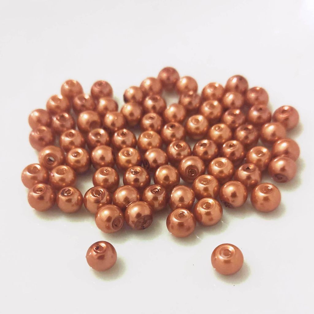 Perle di vetro - tipo "rotondo" - 20 g - 4 mm - Oro rosa Immagine del prodotto 