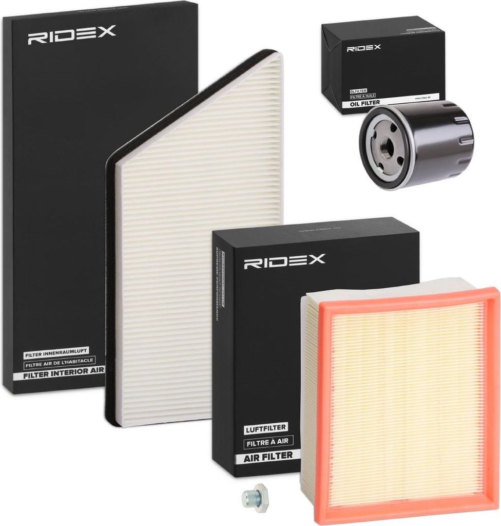 RIDEX Filterset Inspektionspaket Filtersatz passend für PEUGEOT 206 Schrägheck (2A/C) 206 CC (2D) 206 SW (2E/K) 206 Kastenwagen