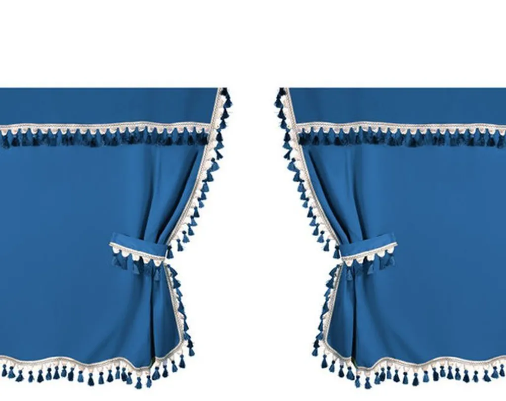 Rideaux de cabine pour camion standard bleu : kit complet occultant