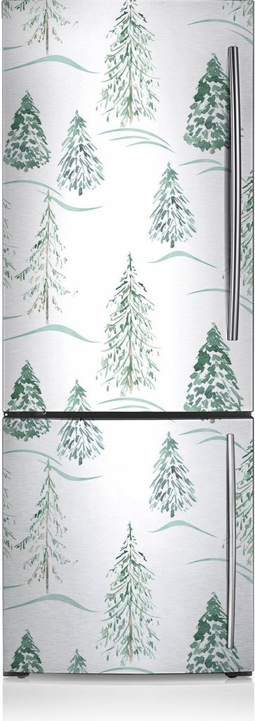 Magnetfolie Aufkleber Kühlschrankmagnete 60x180 cm - Winter-Weihnachtsbaum