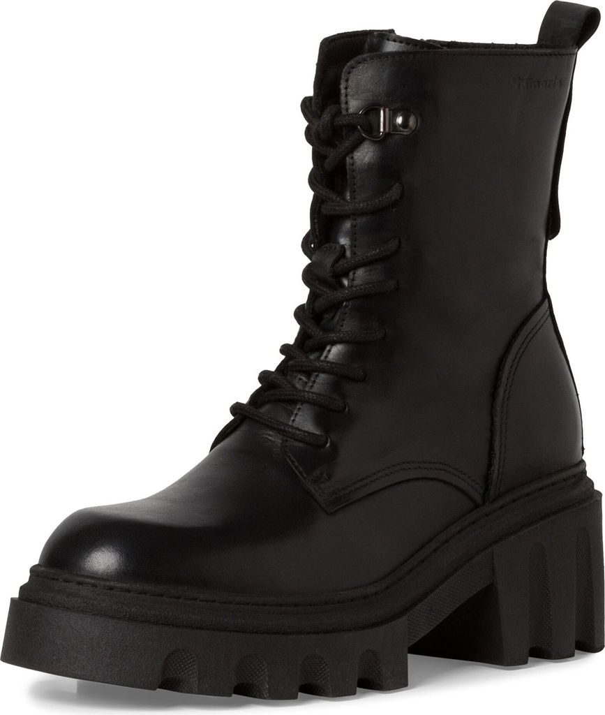 Tamaris Damen Boot Schnürboot Stiefelette derbe Profilsohle modisch 1-25283-41, Größe:37 EU, Farbe:Schwarz