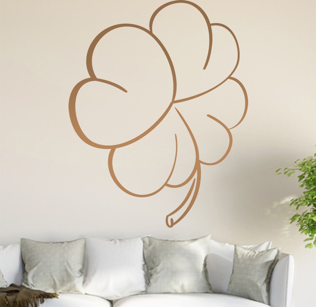 Kleeblatt Wandtattoo in 6 Größen - Wandaufkleber Wall Sticker - Dekoration, Küche, Wohnzimmer, Schlafzimmer, Badezimmer