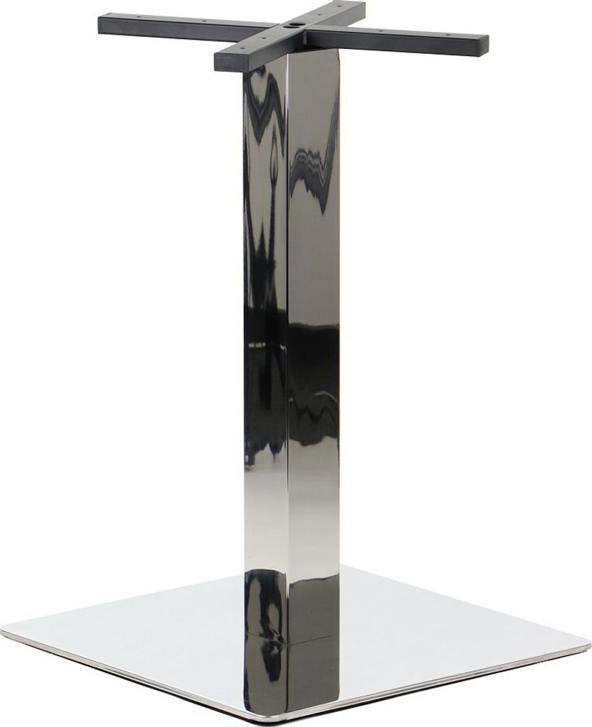 Tischgestell, Tischbeine aus Edelstahl SH-3002-6/P, für Büro, Hotel, Restaurant, Maße 50x50x72,5 cm, Polierter Edelstahl