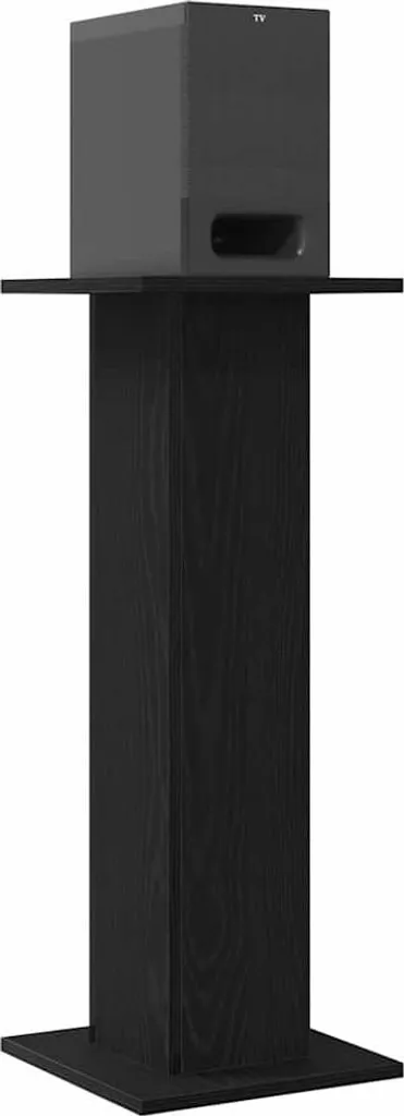 vidaXL Supporto per diffusori 2 pezzi Rovere nero 30 x 30 x 80 cm - 3