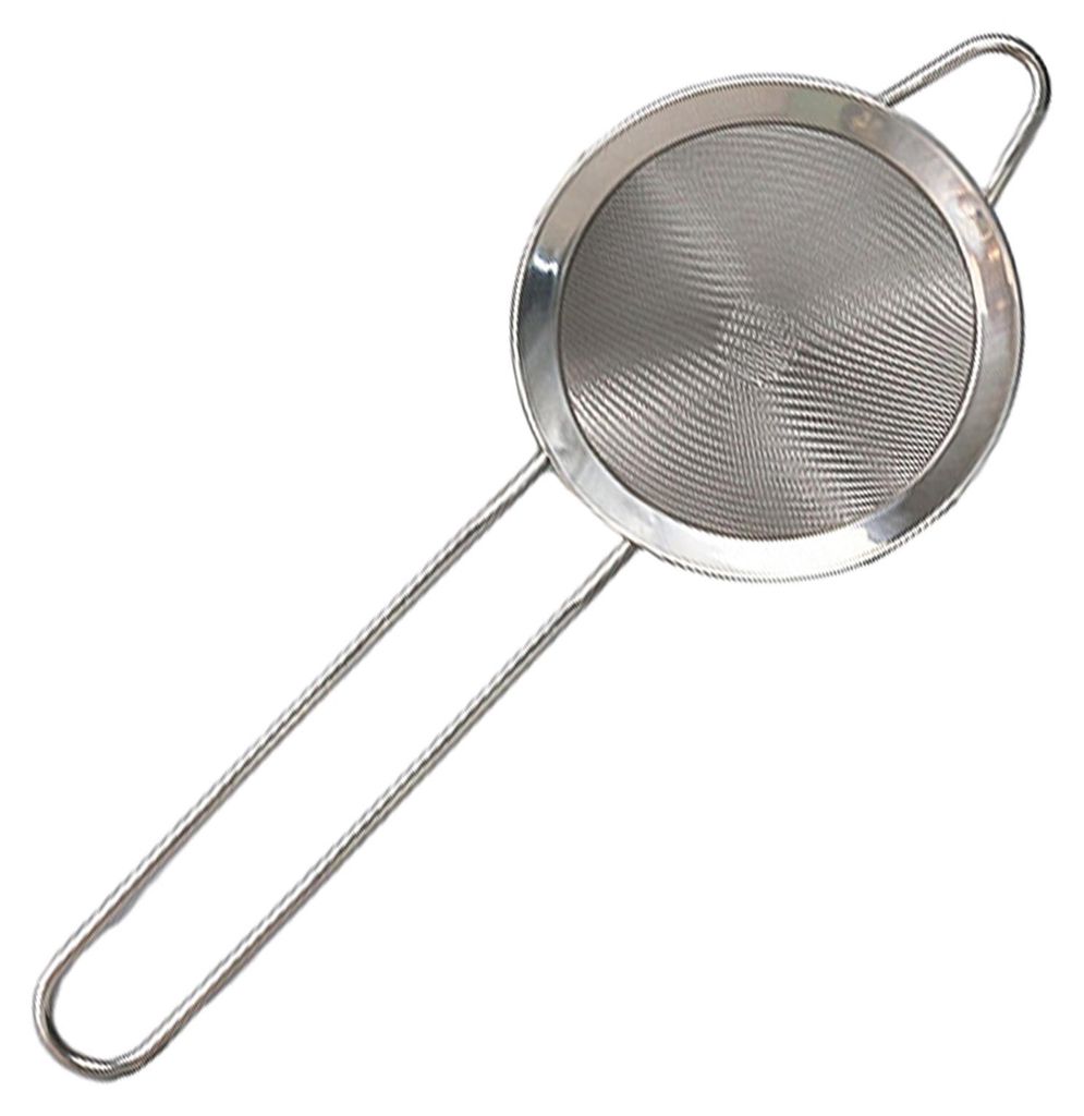 Feinmaschiges Küchensieb aus Edelstahl mit Griff, multifunktionales Sieb zum Sieben von Lebensmitteln, Tee, Reis, Saft, Mehl und n