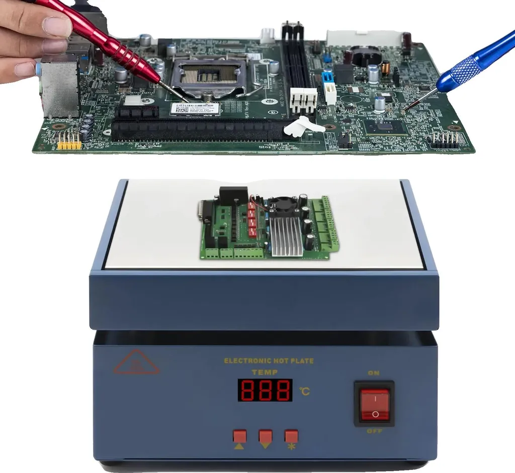 Fer à souder numérique portable avec socle de préchauffage intégré