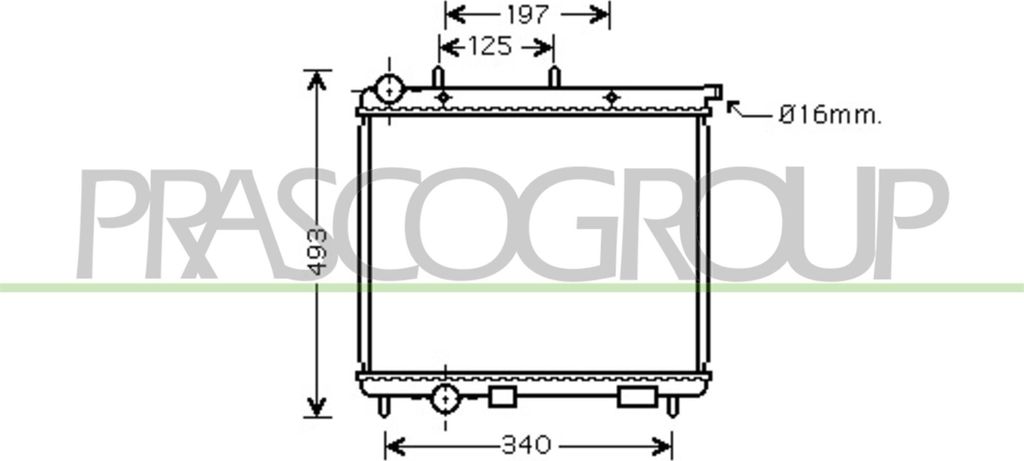 PRASCO CI304R003 Kühler Wasserkühler Motorkühler passend für PEUGEOT 2008 Kombi (CU) 208 I Schrägheck (CA, CC) 1007 (KM) 208 Kastenwagen (CR)