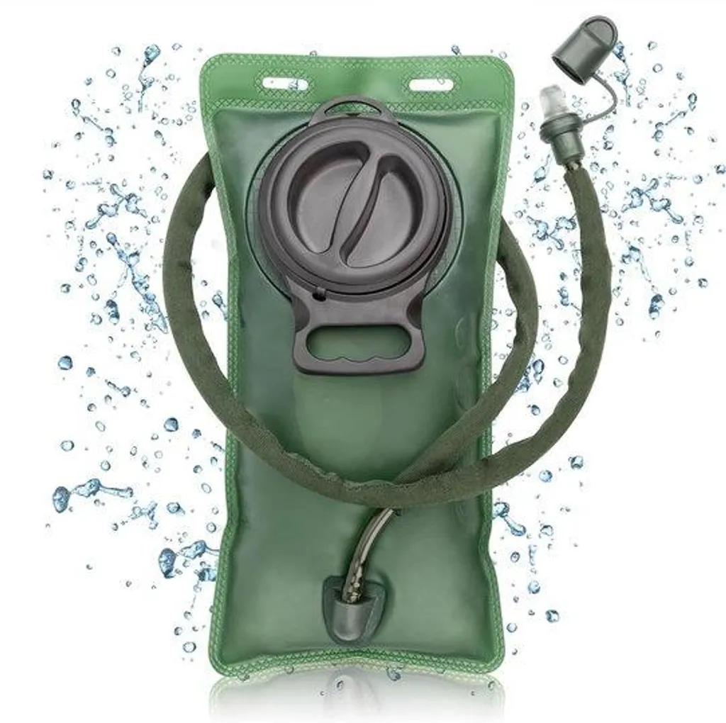 Sac à dos d'hydratation 2L ergonomique vert avec tube d'aspiration