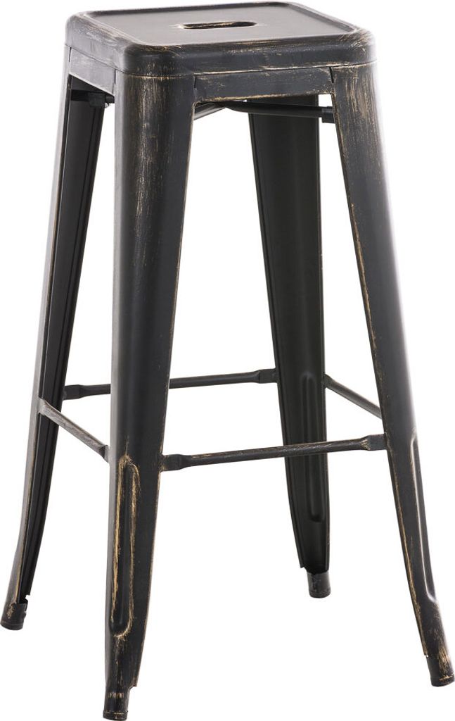 Barhocker HLO-CP21 antik schwarz-gold