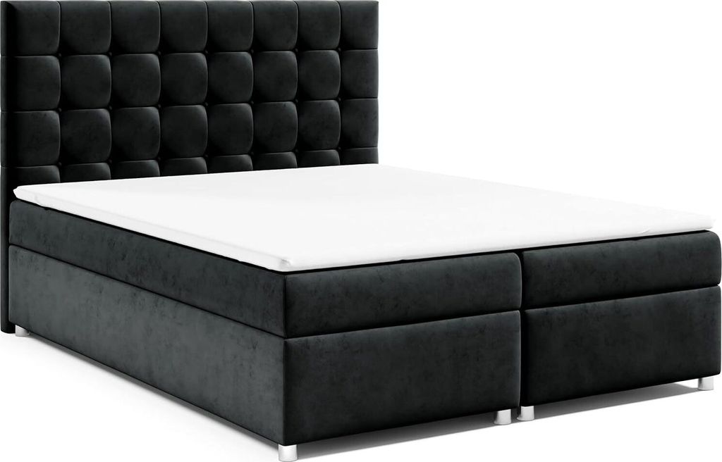 Best for Home Boxspringbett mit Bettkasten Trinity K-9 Bonellfederkern inkl. Topper, mit Lieferung, Aufbau & Entsorgung 160x200-Schwarz