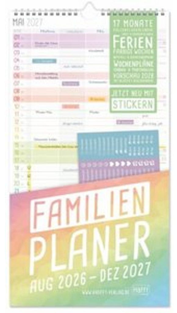 Rodinný plánovač 26/27 Nástěnný kalendář, 5 sloupců Obrázek produktu 