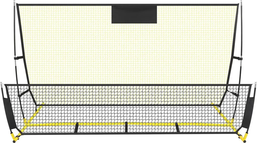 Rebondisseur foot 210cm avec rebond haut bas et structure jaune robuste