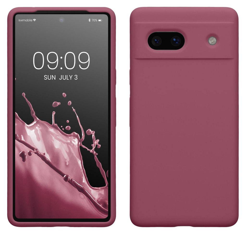 kwmobile Handyhülle für Google Pixel 7a Hülle, für Pixel 7a Case - Hülle Silikon - kabelloses Laden - Orchidee Violett