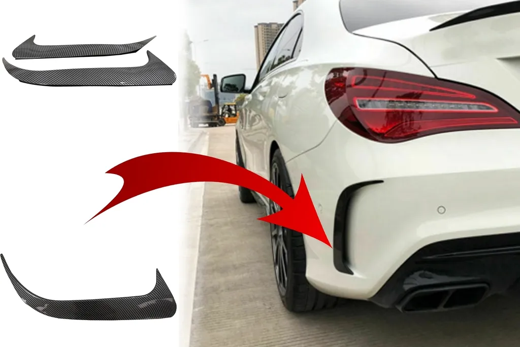 Flaps de Pare-chocs Arrière pour Mercedes CLA W117 Look Carbone Sport