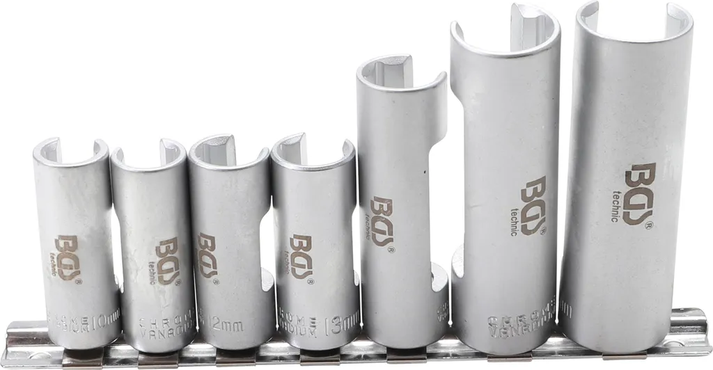 Jeu de 7 douilles spéciales fendues 3/8" SW 10-19 mm pour mécanique
