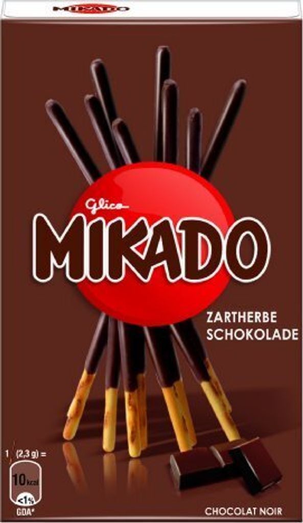 Mikado Zartherbe Keksstäbchen mit Überzug aus dunkler Schokolade 75g 4er Pack