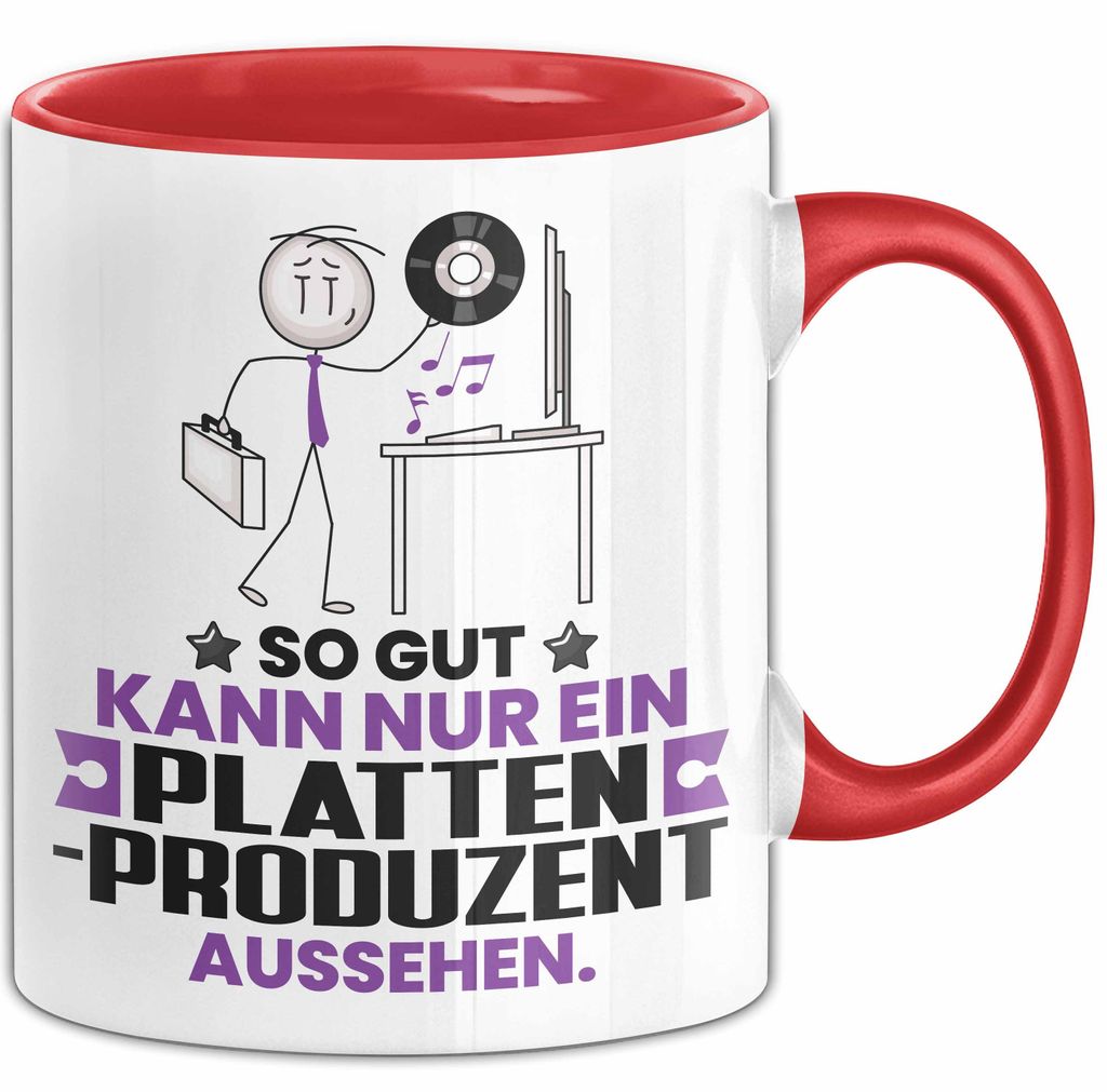 Plattenproduzent Geschenk Tasse So Gut Kann Nur Ein Plattenproduzent Aussehen Geschenkidee Kaffee-Becher (Rot)