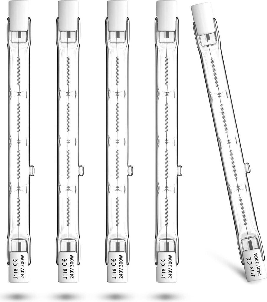 R7s Halogenlampe 300W – Dimmbar, 118mm, Warmweiß, 5900lm, Produktbild 